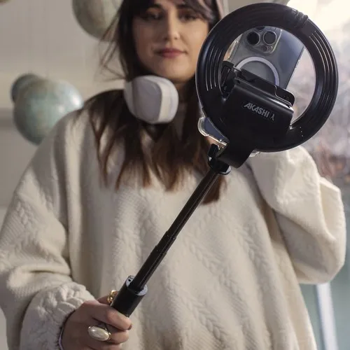 PERCHE SELFIE ANNEAU LUMINEUX BLUETOOTH