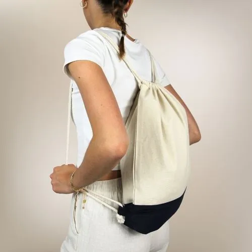 Sac à dos coton EASY Bicolore 230 - Bleu Marine