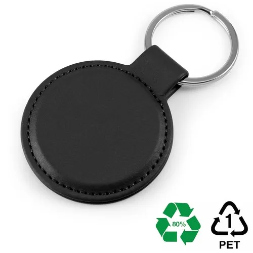 Porte-clés rond en rPET recyclé personnalisable - Éco-responsable