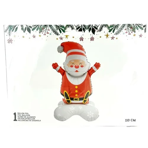 Ballon Père Noël Gonflable sur Pieds 110 cm - Personnalisable