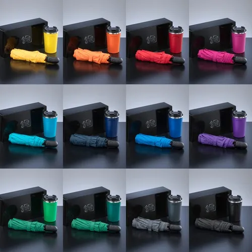 COFFRET DE VOYAGEURS: MUG À CAFÉ NORDIC, 350 ml & PARAPLUIE AUTOMATIQUE CAMBRIDGE