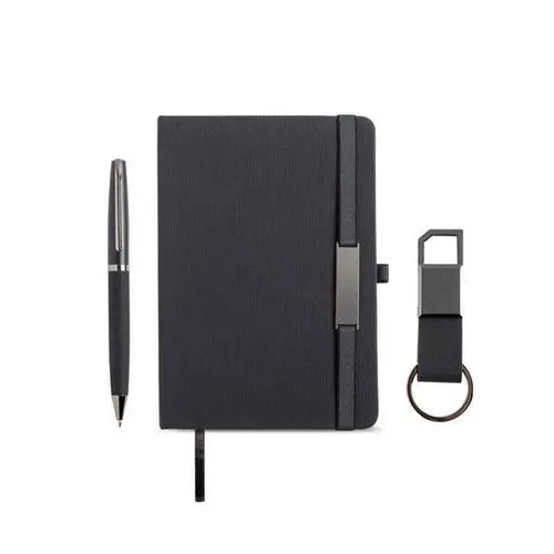 Coffret Cadeau d'Affaires Premium A5 - Carnet, Stylo et Porte-clés