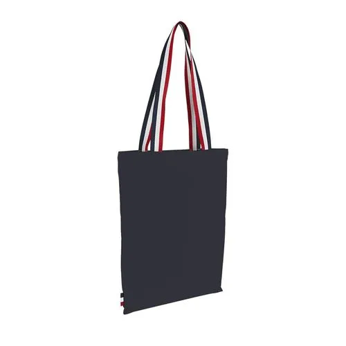 Sac Shopping Coton Anses Rayées Bleu Marine - Personnalisable