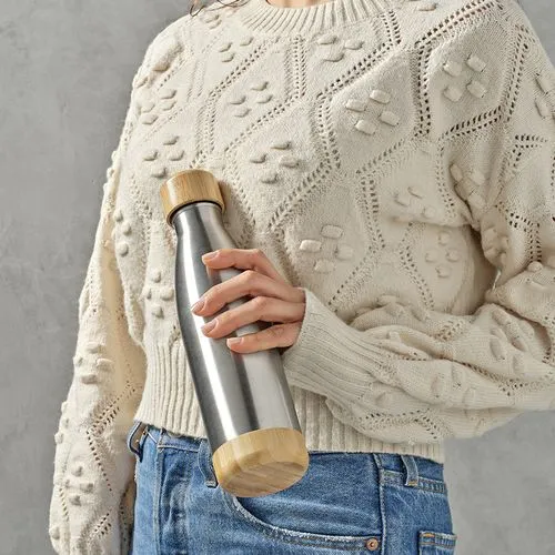 Gourde Rio Grande rInox et Bambou 530ml. Double paroi, étanche