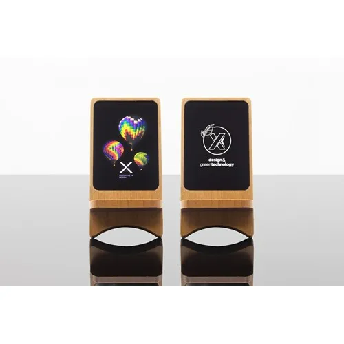 Chargeur Sans Fil 15W Bambou FSC® Personnalisable - Double Position