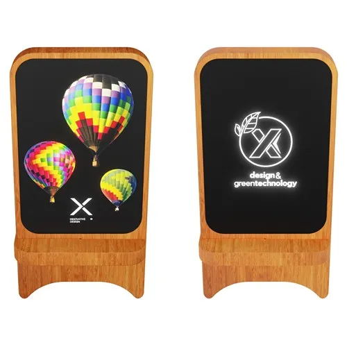 Chargeur Sans Fil 15W Bambou FSC® Personnalisable - Double Position