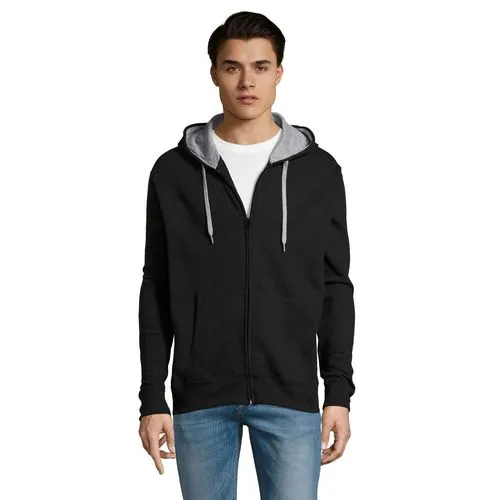 Veste zippée bicolore à capuche personnalisable - Communication B2B