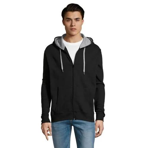 Veste zippée bicolore à capuche personnalisable - Communication B2B