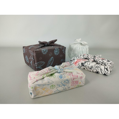 Furoshiki Personnalisé 30x30 cm - Emballage Cadeau Réutilisable