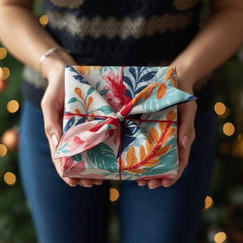 Furoshiki Personnalisé 30x30 cm - Emballage Cadeau Réutilisable