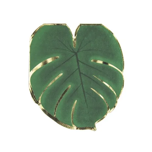 Serviettes Tropicales 30x33cm - Feuille de Philodendron x16
