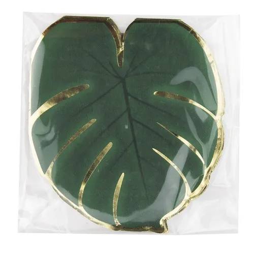 Serviettes Tropicales 30x33cm - Feuille de Philodendron x16