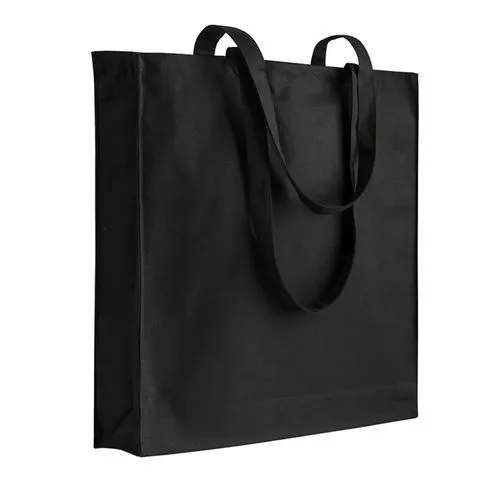 Sac Shopping Coton 220g Noir - Personnalisable par Sérigraphie