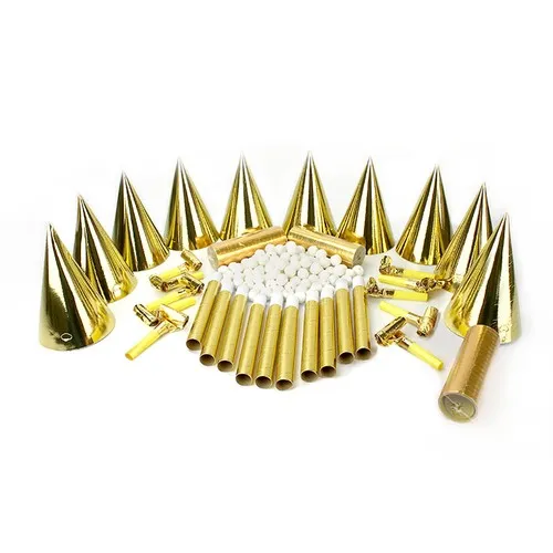 Boîte Cotillons 10 Personnes Dorée - Personnalisable par Sérigraphie