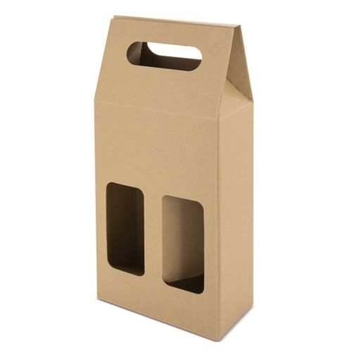 Coffret Carton Kraft 3 Bouteilles avec Fenêtre Personnalisable
