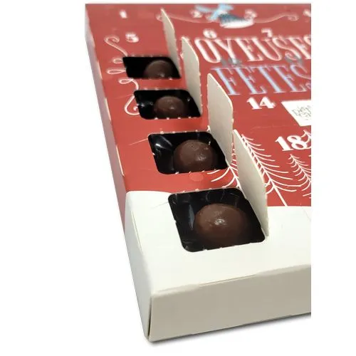 Calendrier de l'Avent Billes Chocolat Bio Personnalisable 16x19cm