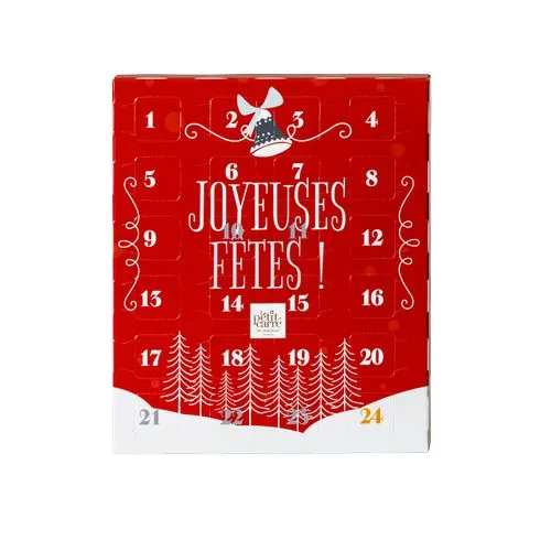 Calendrier de l'Avent Billes Chocolat Bio Personnalisable 16x19cm