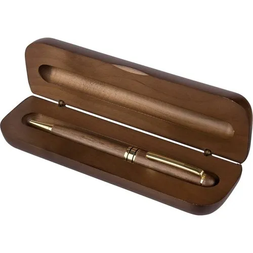 Stylo Bille Twist Bois de Noyer et Laiton - Coffret Cadeau Premium