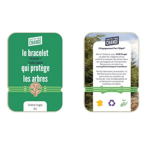 Bracelet Solidaire Forêt en Bois - Made in France & Éco-responsable