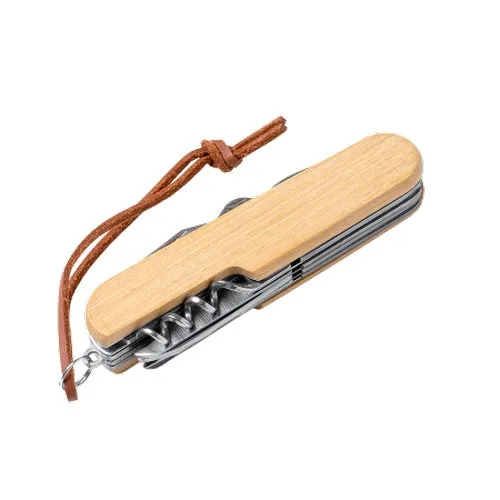 Couteau Multifonction Bois et Inox Personnalisable - 3 Outils en 1