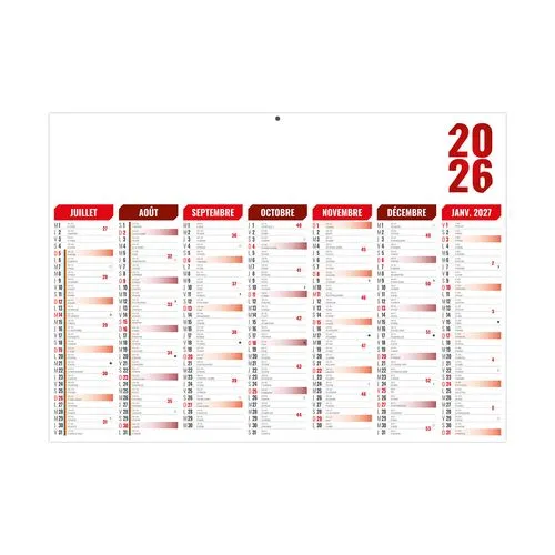 FLORENTIN ROUGE 2026 - MIDI 430 x 335 mm - LEGER 400G - SANS MARQUAGE - 1 TROU EN TETE