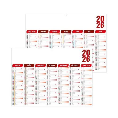 FLORENTIN ROUGE 2026 - MIDI 430 x 335 mm - LEGER 400G - SANS MARQUAGE - 1 TROU EN TETE