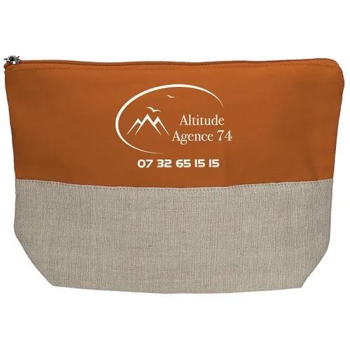 Trousse de voyage  MANGALORE orange en coton 280 gr et jucco