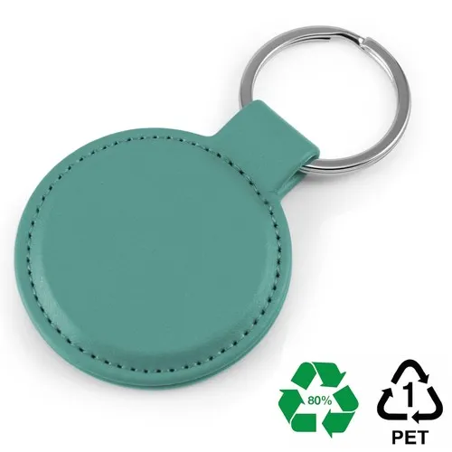 Porte-clé rond écoresponsable en rPET recyclé personnalisable
