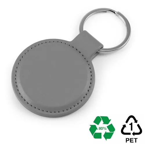 Porte-clé rond écoresponsable en rPET recyclé personnalisable