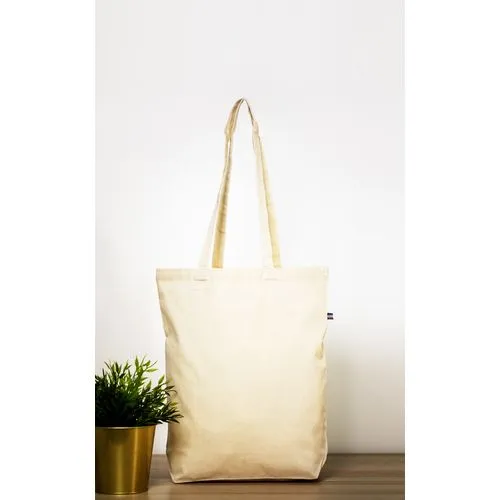 Sac Coton Bio Naturel Soufflet - Anses Longues - Fabrication Française