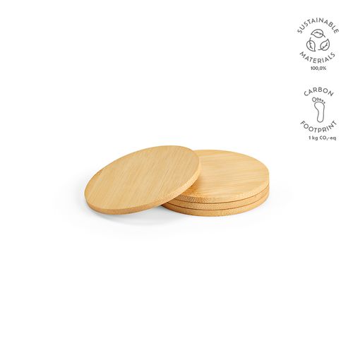 Set de 4 Sous-verres en Bambou Personnalisables - Gravure Laser