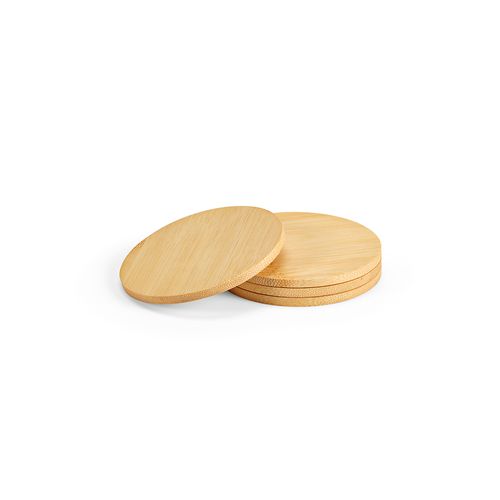Set de 4 Sous-verres en Bambou Personnalisables - Gravure Laser