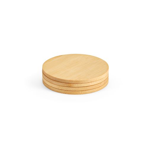 Set de 4 Sous-verres en Bambou Personnalisables - Gravure Laser