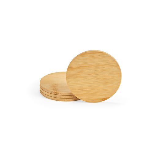Set de 4 Sous-verres en Bambou Personnalisables - Gravure Laser