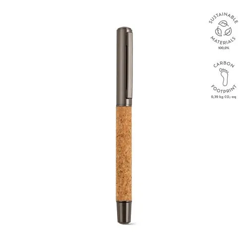 Stylo Faulkner en liège et inox recyclé, encre bleue 2 km