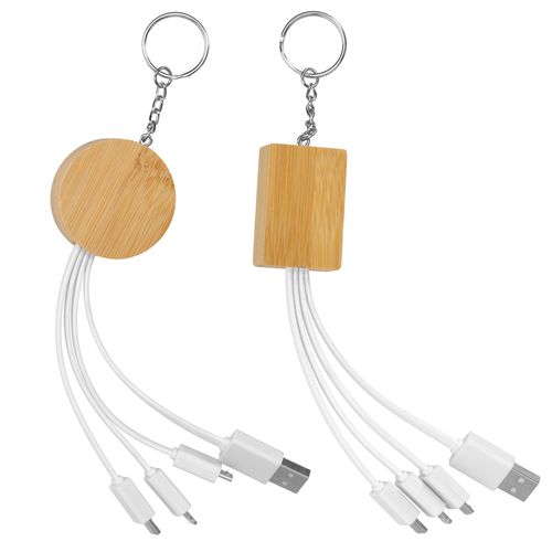 Câble USB 3 en 1 Bambou Personnalisable - Chargeur Universel