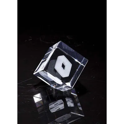 Trophée Bloc Verre Optique 3D Laser 60x60x90mm Personnalisable