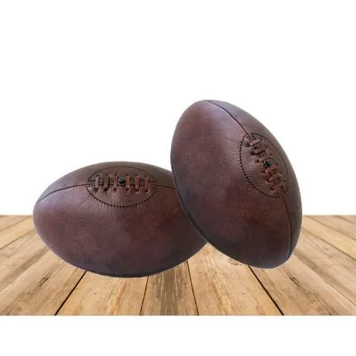 Mini-Ballon de Rugby Vintage en Cuir Véritable Personnalisable