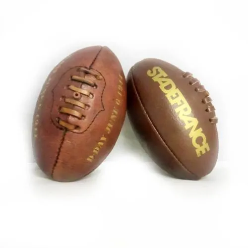 Mini-Ballon de Rugby Vintage en Cuir Véritable Personnalisable