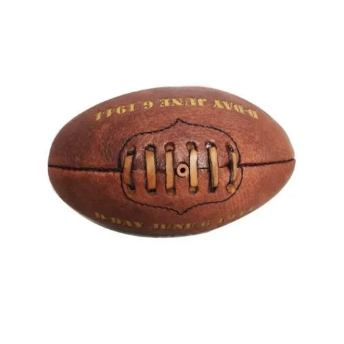 Mini-Ballon de Rugby Vintage en Cuir Véritable Personnalisable