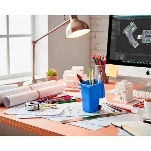 Porte-stylo en forme de « poubelle »  | Erco