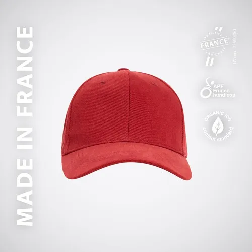 Casquette 6 Panneaux Coton Bio Personnalisable - Bordeaux