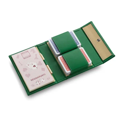 Étui à cartes à jouer en simili cuir personnalisable - Made in Italy