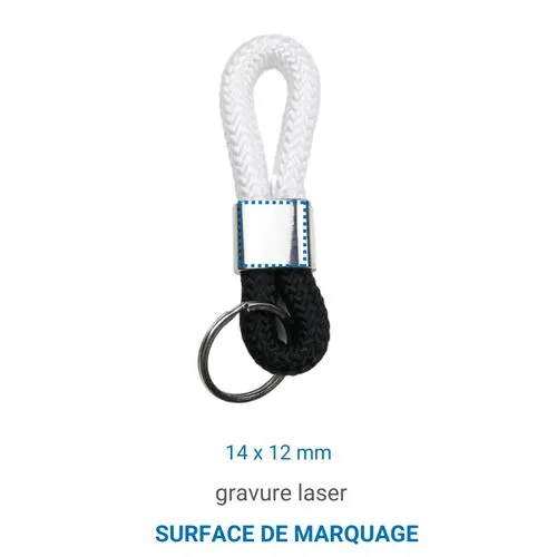 Porte-clés CORDE 21 - Noir / Blanc