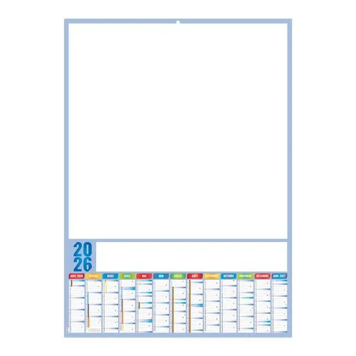 PLANNING ARDOISE 2026 - XXL 500X700 MM LEGER 400G - RECTO SEUL - SANS MARQUAGE