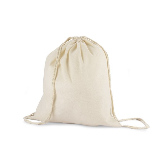 Sac à cordons en coton naturel personnalisable par sérigraphie