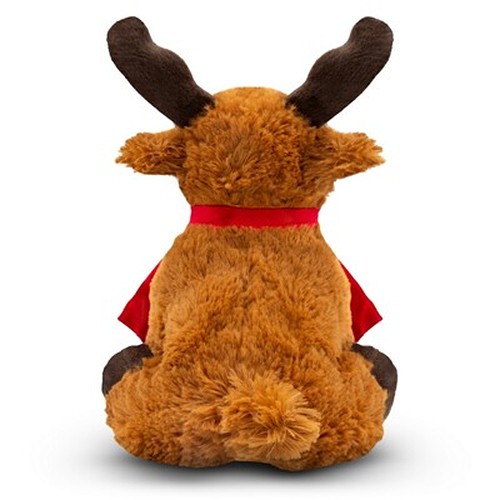 Renne Peluche Personnalisable avec Écharpe Rouge - 20 cm