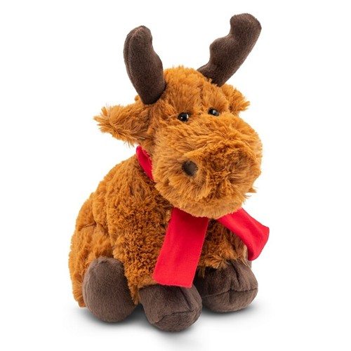 Renne Peluche Personnalisable avec Écharpe Rouge - 20 cm