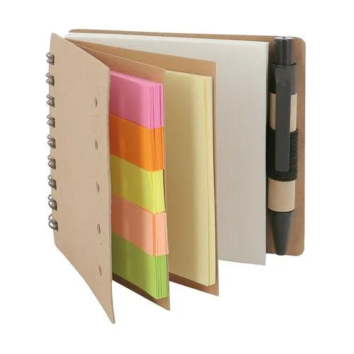 Bloc-notes multifonction avec marque-pages et stylo personnalisable