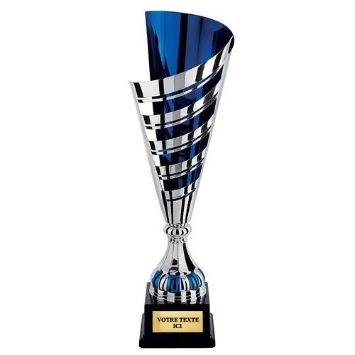 Trophée Colonne Or et Bleu Personnalisable - Récompense Prestige